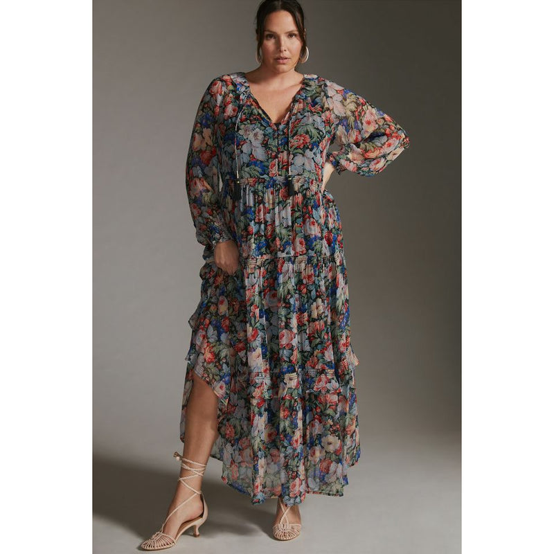 Anthropologie Floral Tiered Maxi Dress ...